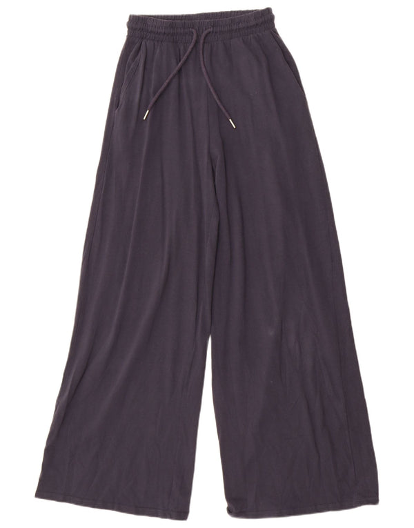 Zara Pantalon de survêtement large pour femme UK 10 Small Bleu marine en coton