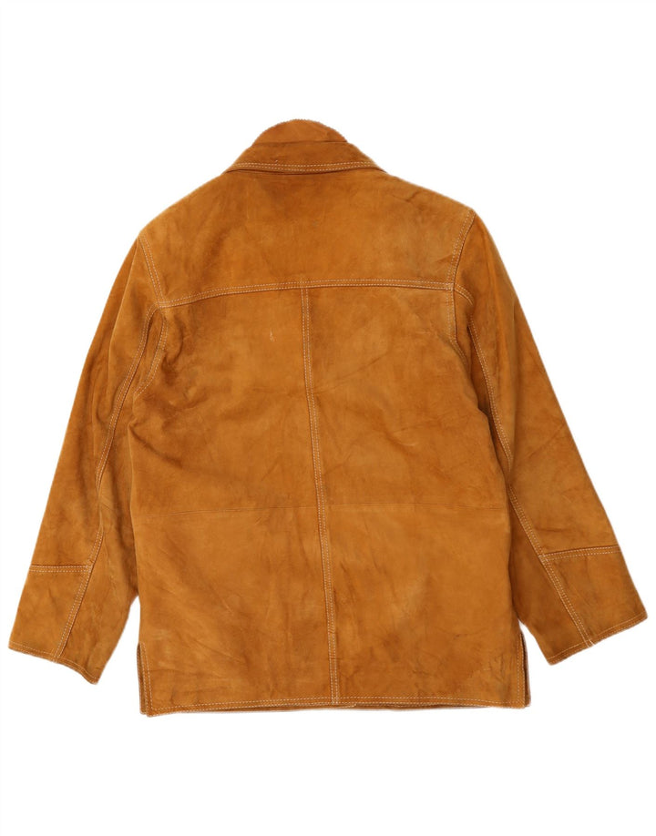 Conbipel Veste Blazer En Daim À 3 Boutons Femme IT 46 Grand Cuir Beige