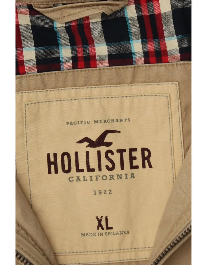 HOLLISTER Veste Bomber Homme UK 42 XL Beige Coton