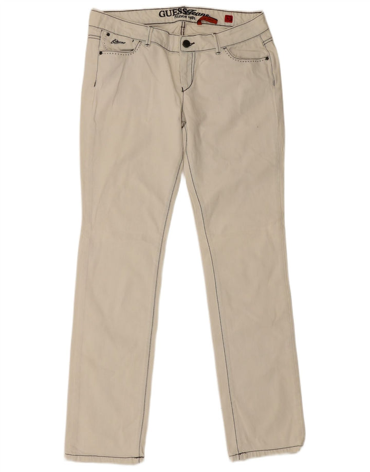 Guess Jean Slim Femme W33 L34 Coton Blanc Cassé