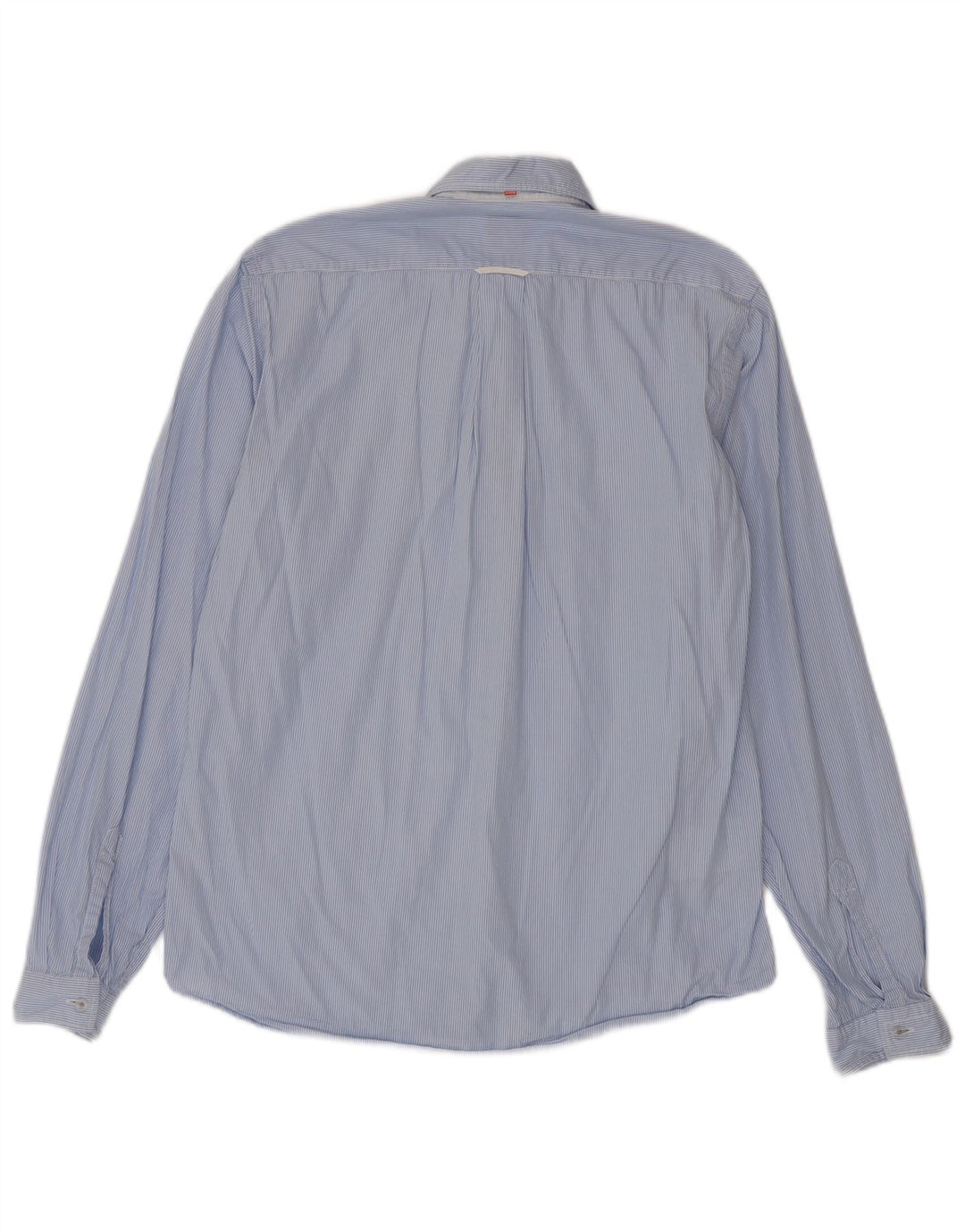 Hugo Boss Chemise en coton à fines rayures bleu moyen