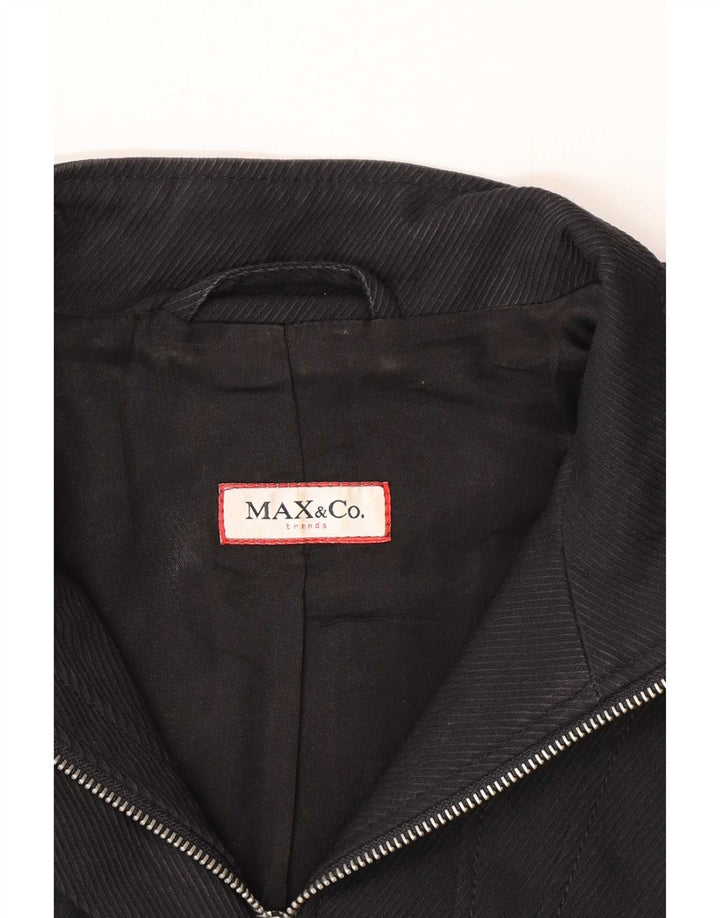 Max & Co. Veste Blazer Femme UK 10 Petit Coton Noir