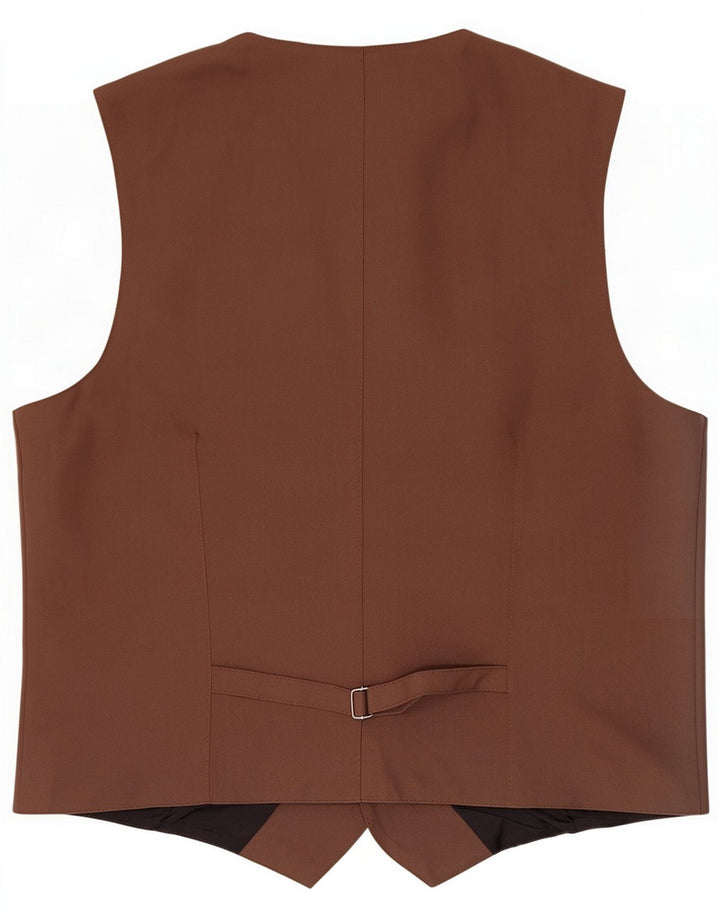 Vintage Gilet Homme Large Marron Polyester