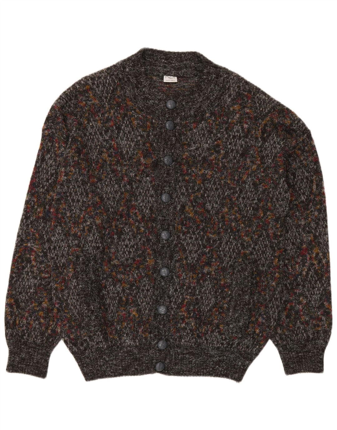 Pimet Cardigan Homme Pull Large Gris Moucheté Laine