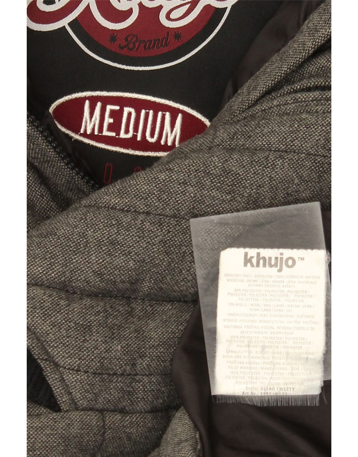 KHUJO Veste matelassée à capuche pour femme UK 14 Gris moyen Polyester colour block