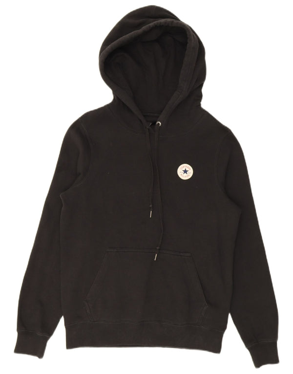 Converse Pull à capuche surdimensionné pour femme UK 6 XS Noir Coton