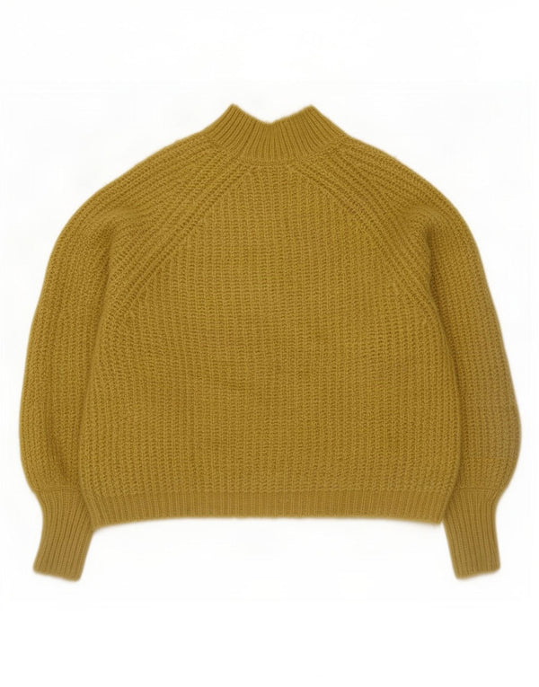 Zara Pull col roulé pour femme UK 18 XL Jaune Polyester