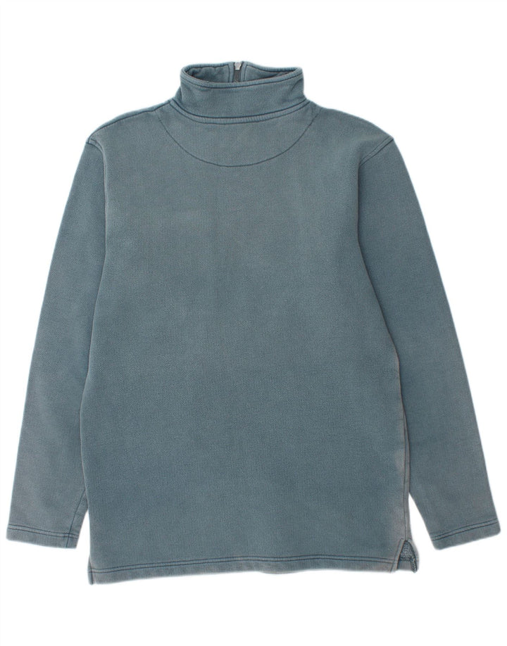 WEIRD FISH Sweat-shirt à col zippé pour homme en coton bleu petit