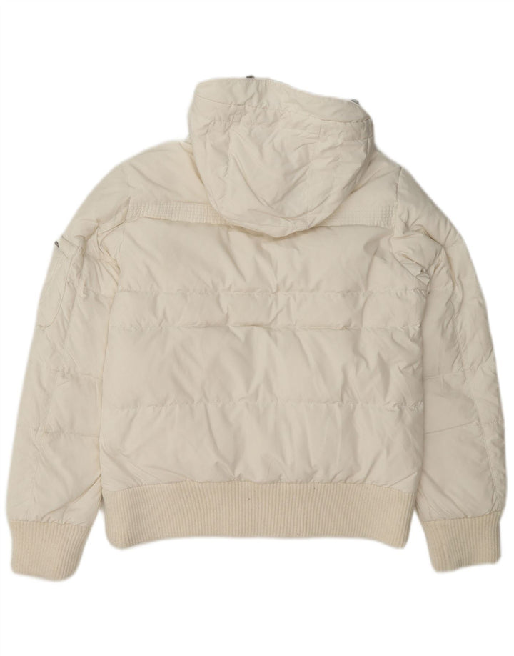 Diadora Veste matelassée à capuche pour femme UK 10 Small Blanc Polyester