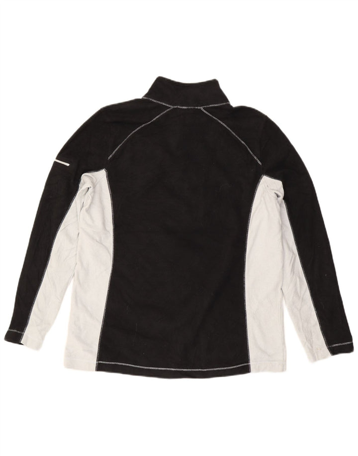 Eddie Bauer Pull polaire à col zippé pour homme Large Noir Colorblock Polyester
