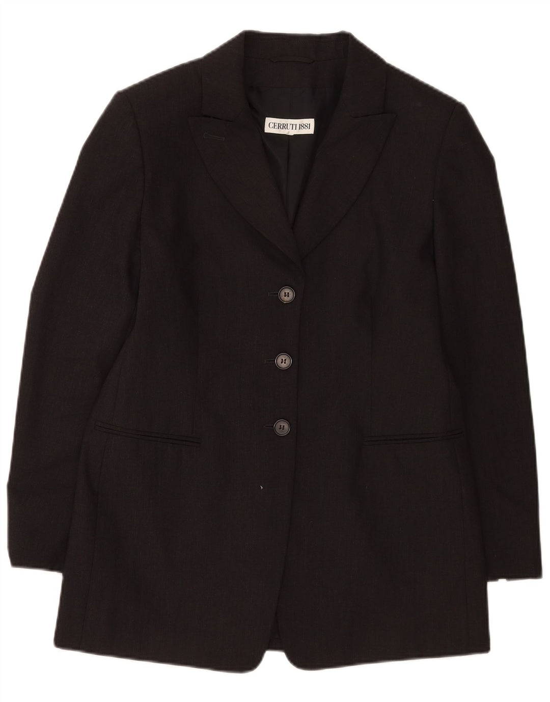 Cerruti 1881 Veste blazer longue à 3 boutons pour femme UK 14 Gris moyen