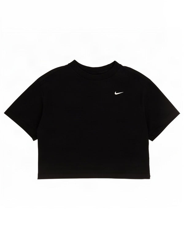 Nike T-shirt court surdimensionné pour femme UK 10 Petit coton noir