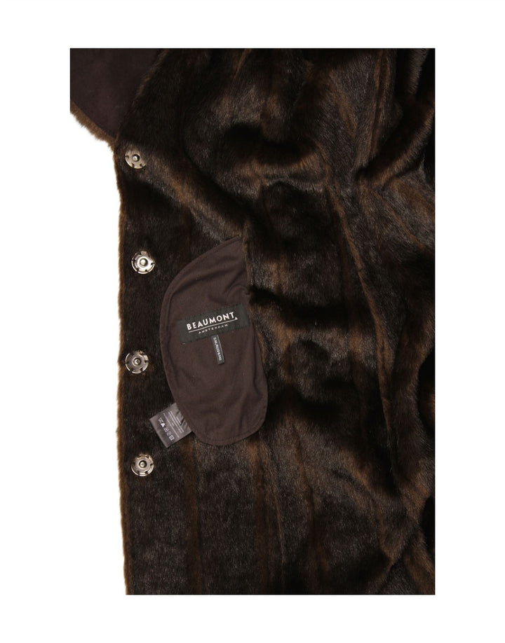 BEAUMONT AMSTERDAM Womens Sherpa Overcoat EU 40 Medium Brown Polyester Vintage Beaumont Amsterdam and Second-Hand Beaumont Amsterdam from Messina Hembry 