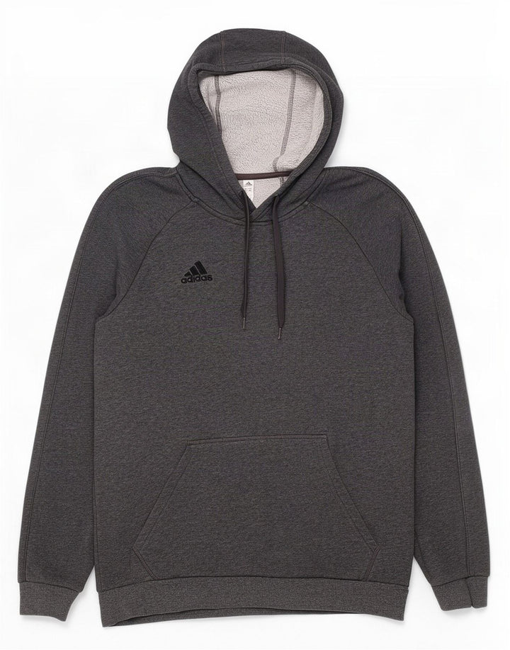Adidas Pull à capuche en coton moucheté gris moyen pour homme