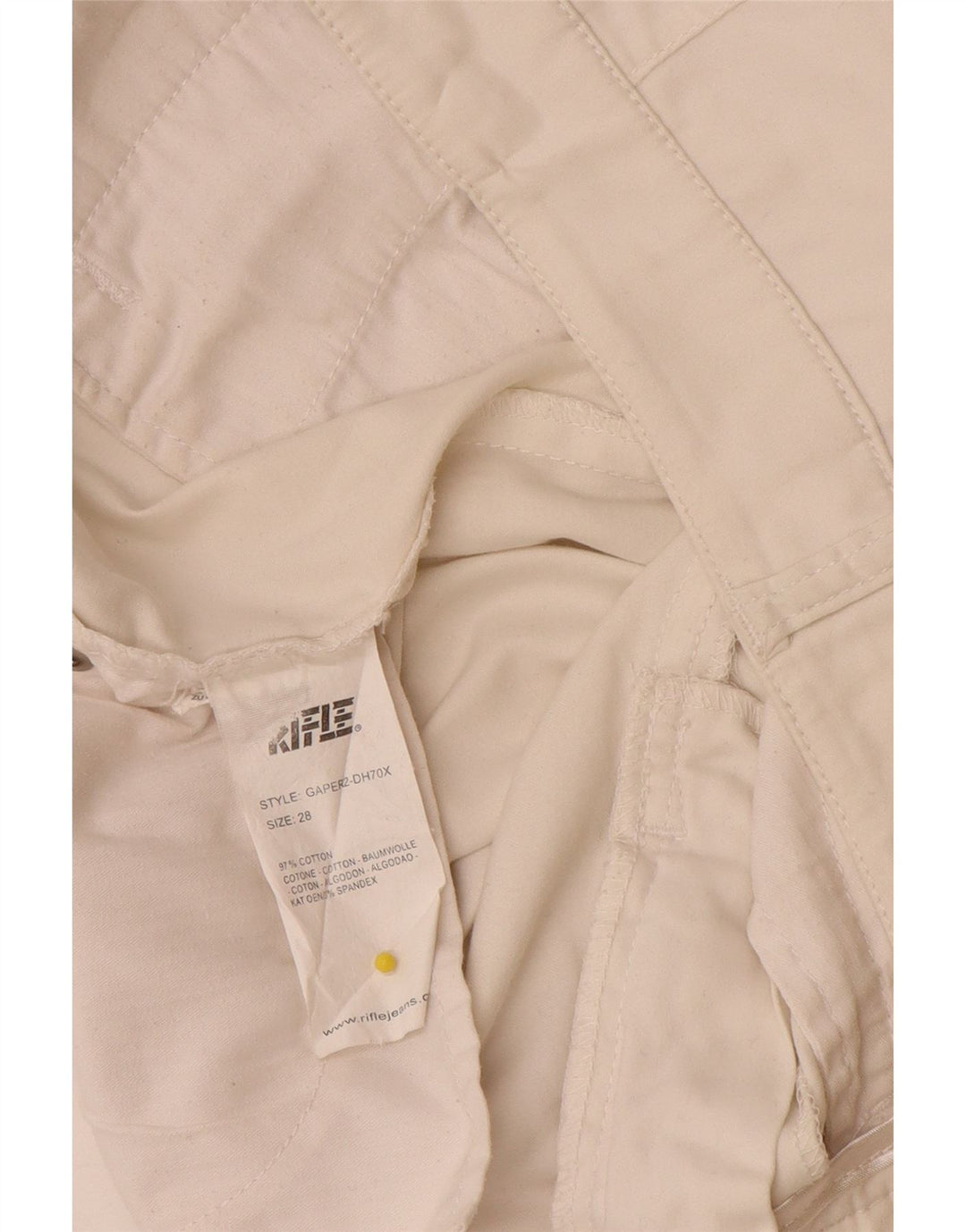 Pantalon Capri Femme Rifle W28 L21 Coton Blanc