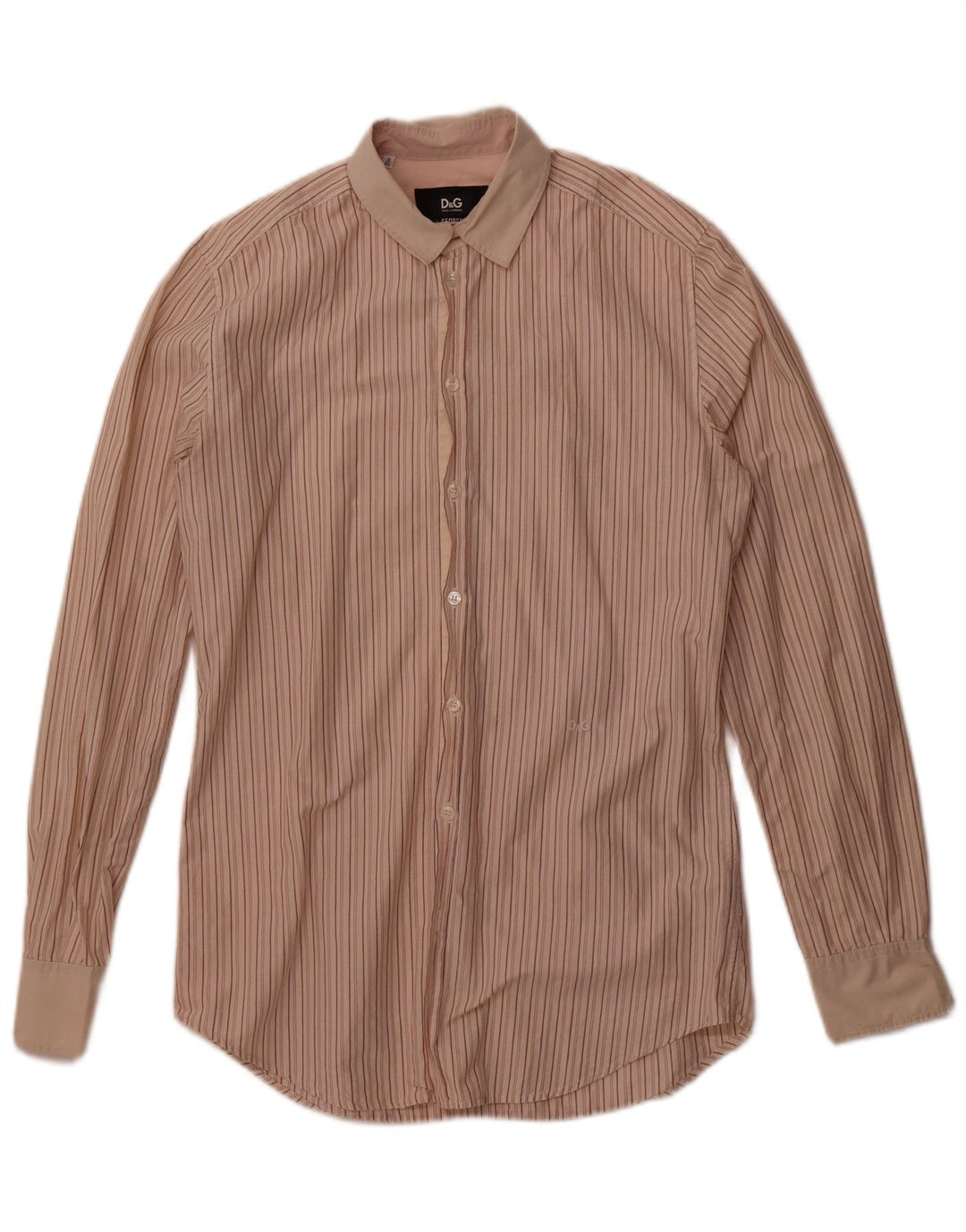 Dolce & Gabbana Chemise George Homme Taille 39 15 1/2 Rayé Beige Moyen