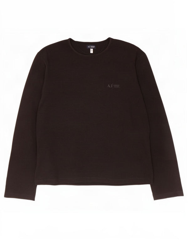 Armani Jeans Haut à manches longues pour femme UK 18 XL Coton noir