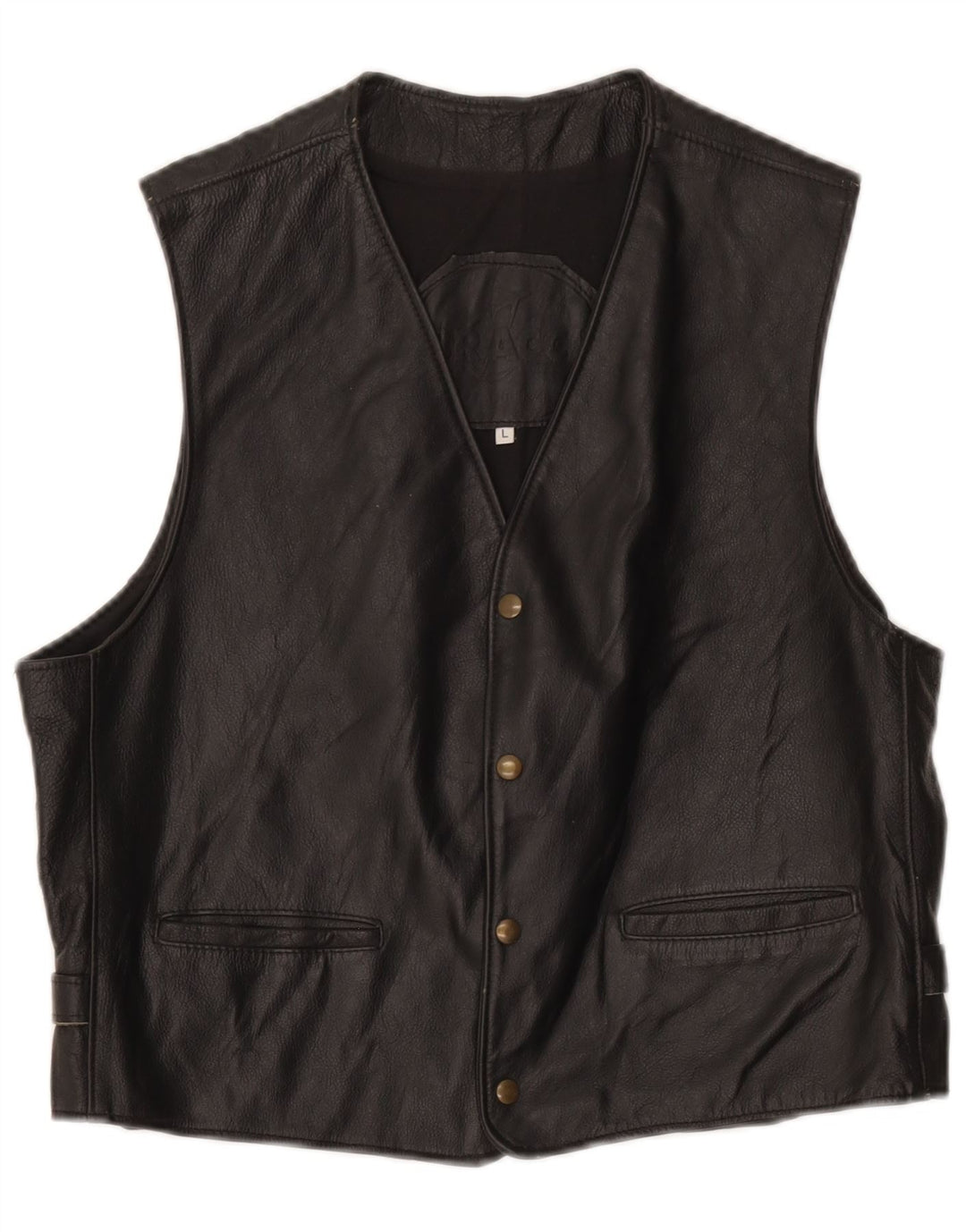 Gilet en cuir pour homme grand noir