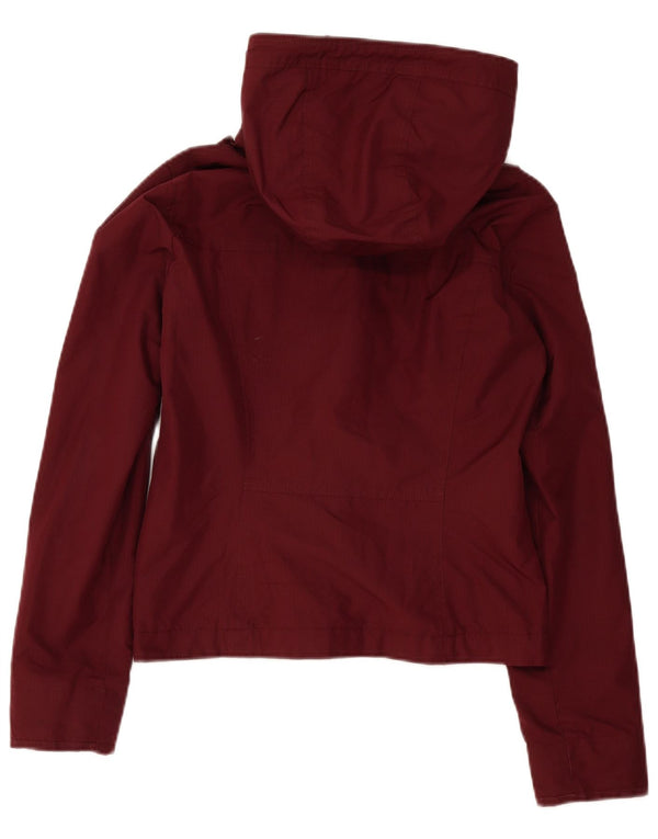 Hollister Veste coupe-vent surdimensionnée pour femme UK 10 Small Bordeaux