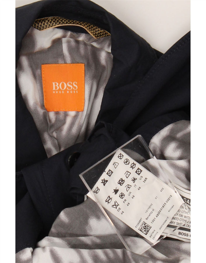 HUGO BOSS Veste Blazer 2 Boutons Homme EU 46 Petit Bleu Marine Coton