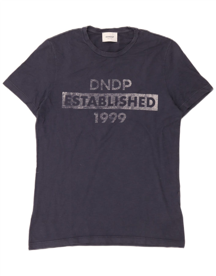 Dondup T-Shirt Graphique Homme Bleu Marine Moyen Coton