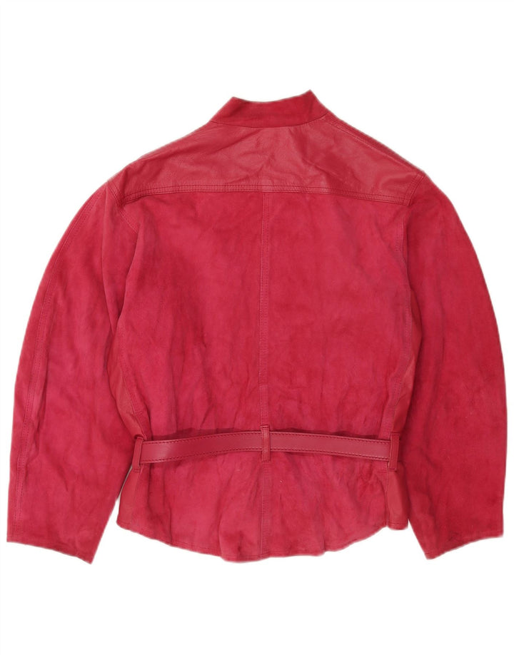 Gigi Pary Veste bomber en cuir pour femme EU 40 Rose moyen