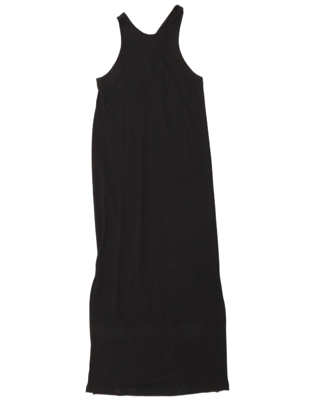 Massimo Dutti Robe longue sans manches pour femme UK 10 Petit Lyocell Noir