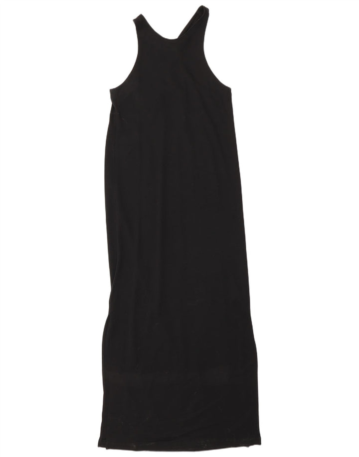 Massimo Dutti Robe longue sans manches pour femme UK 10 Petit Lyocell Noir