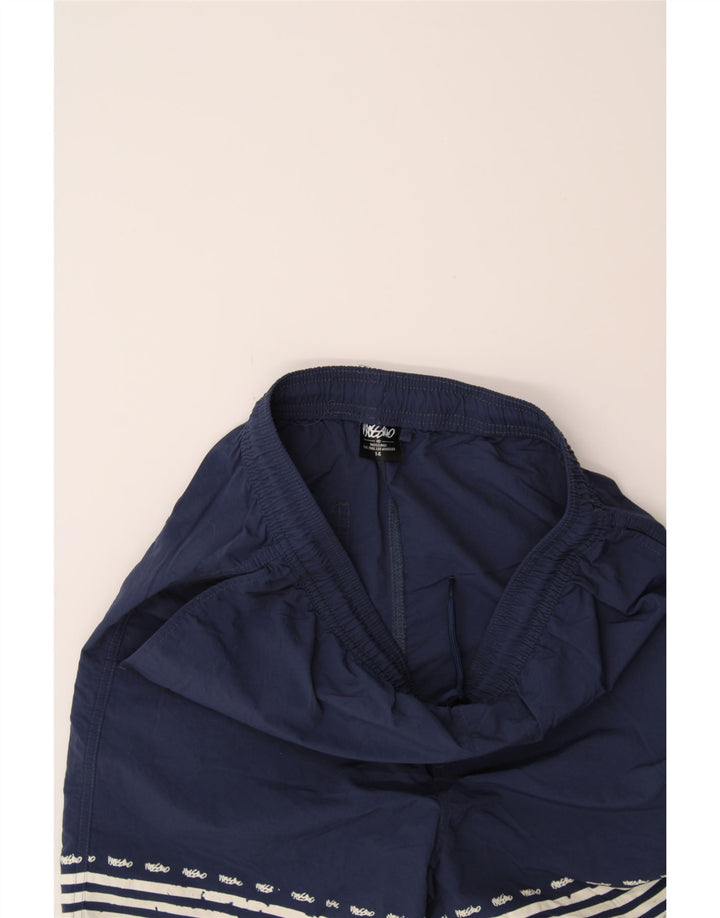 MOSSIMO Boys Swimming Shorts 13-14 Years  Navy Blue Striped Nylon Vintage Mossimo and Second-Hand Mossimo from Messina Hembry 