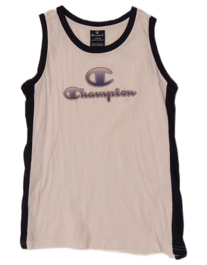 Champion Débardeur Graphique Garçon 11-12 Ans Grand Blanc Colorblock