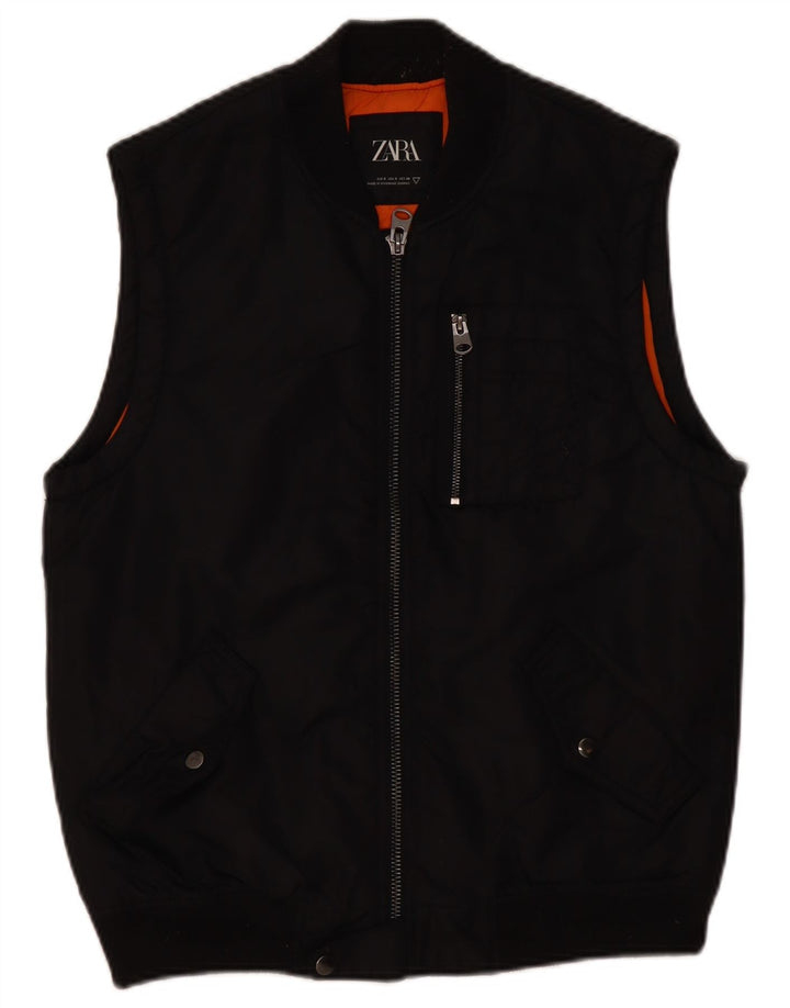 Zara Gilet utilitaire pour homme UK 36 Petit nylon noir