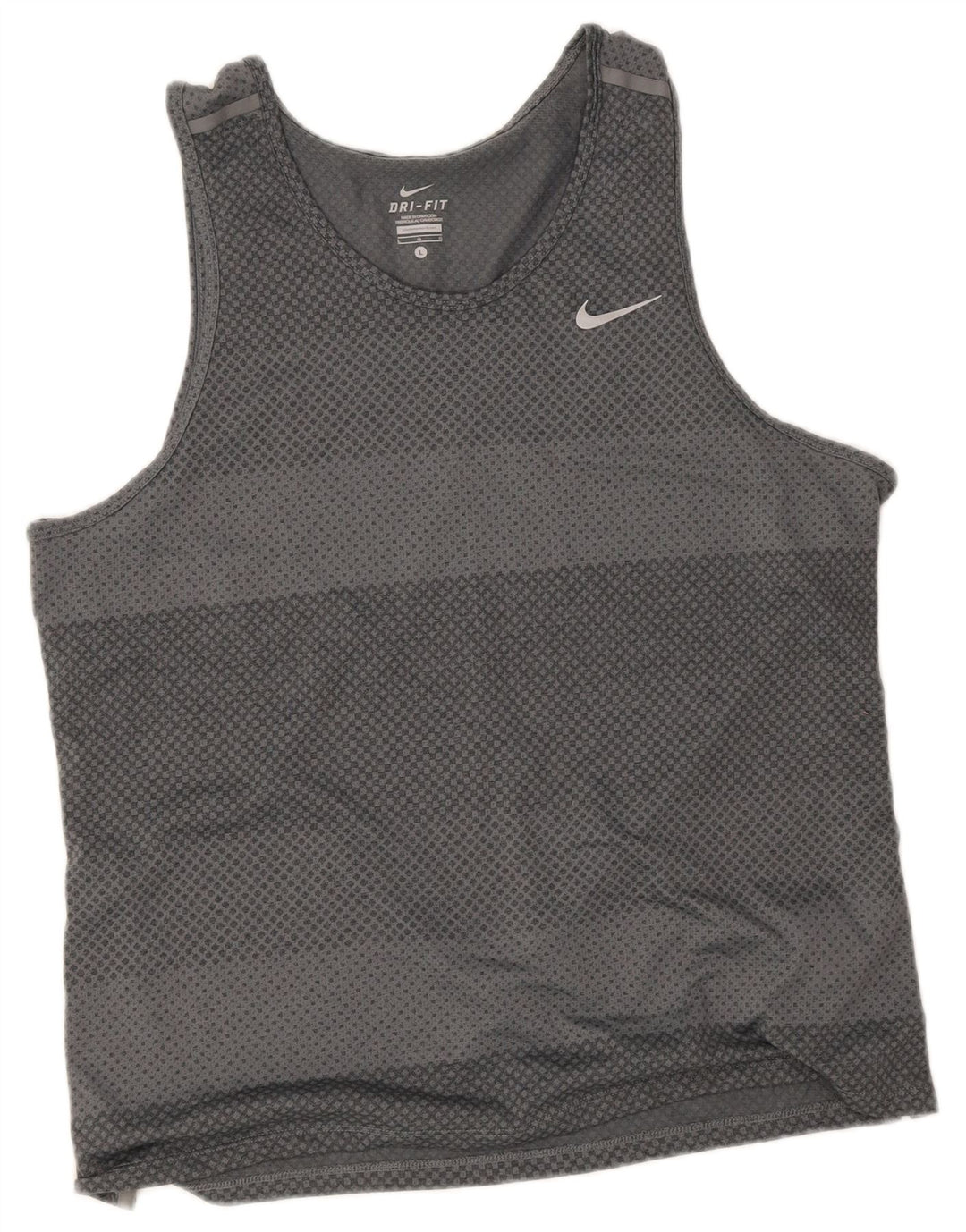 Nike Hommes Dri Fit Débardeur Grand Gris Rayé Polyester