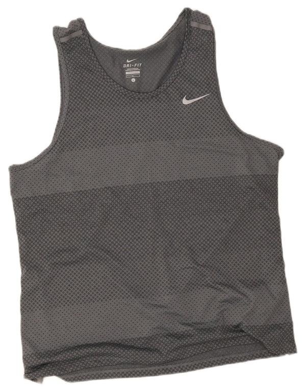 Nike Hommes Dri Fit Débardeur Grand Gris Rayé Polyester