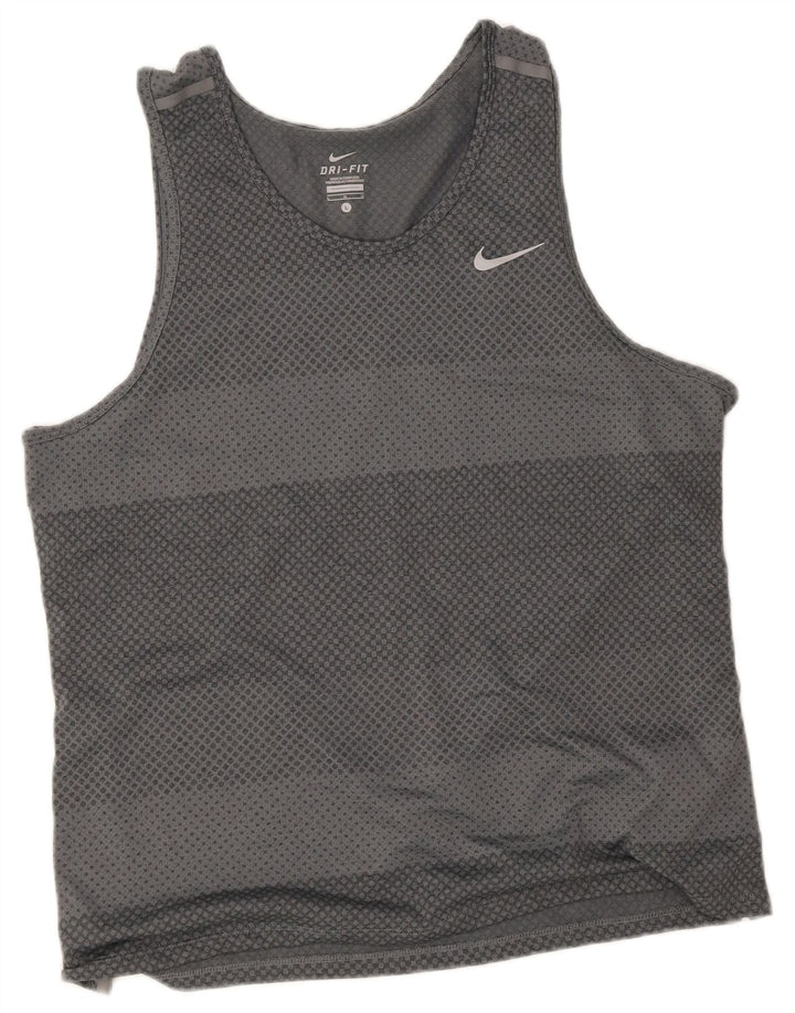 Nike Hommes Dri Fit Débardeur Grand Gris Rayé Polyester