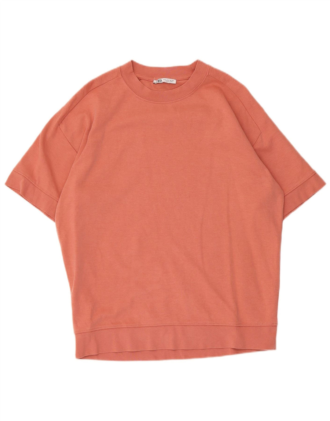 Zara Sweat-shirt surdimensionné à manches courtes pour femme UK 10 Petit Rose