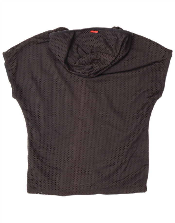 Puma Veste de survêtement à capuche à manches courtes pour femme UK 10 Small Noir