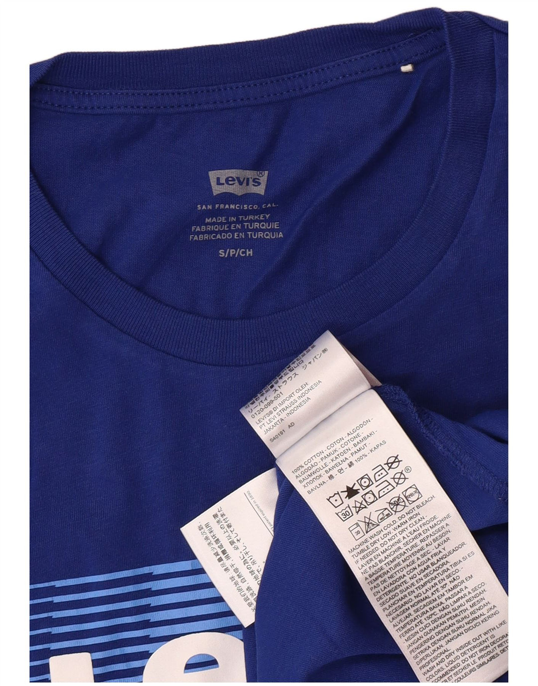 LEVI'S T-Shirt Graphique Homme Petit Bleu Coton