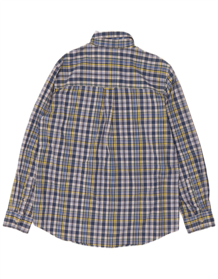 Chaps Chemise Easy Care Homme Bleu Moyen à Carreaux en Coton