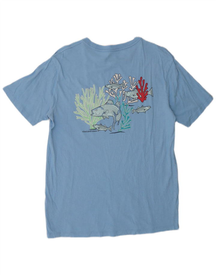 Vineyard Vines T-Shirt Graphique Homme Petit Poisson Bleu en Coton