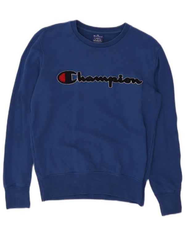 Champion Sweat-shirt surdimensionné graphique pour femme UK 6 XS Bleu coton