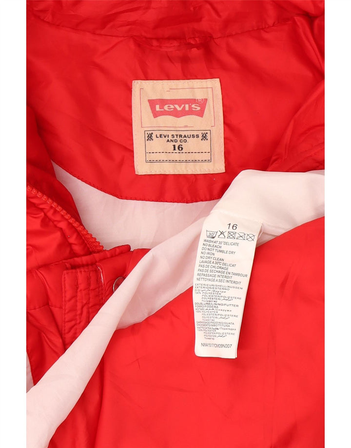 Levi's Veste matelassée à capuche fille 15-16 ans Rouge Polyester