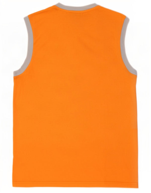 Diadora Débardeur Graphique en Coton Colorblock Orange Moyen Homme