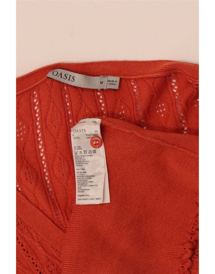 Oasis Cardigan surdimensionné pour femme UK 14 en coton orange moyen
