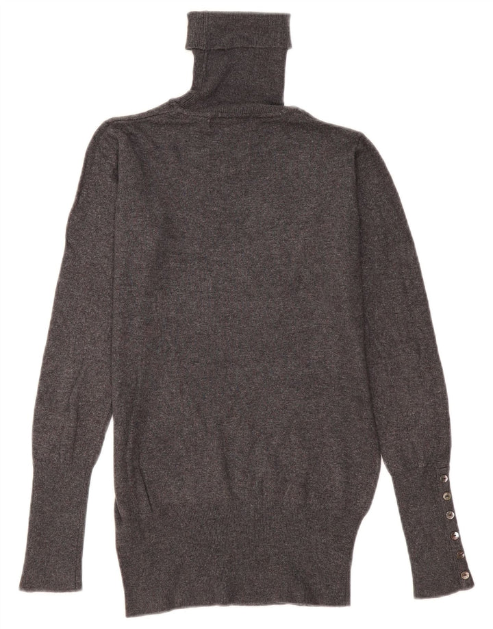 Zara Pull col roulé pour femme UK 10 Petite Rayonne Grise