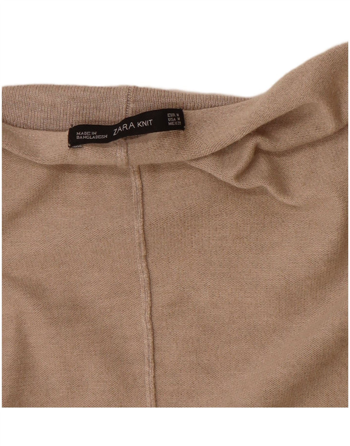 Zara Femme Poncho Cardigan Pull UK 14 Beige Moyen