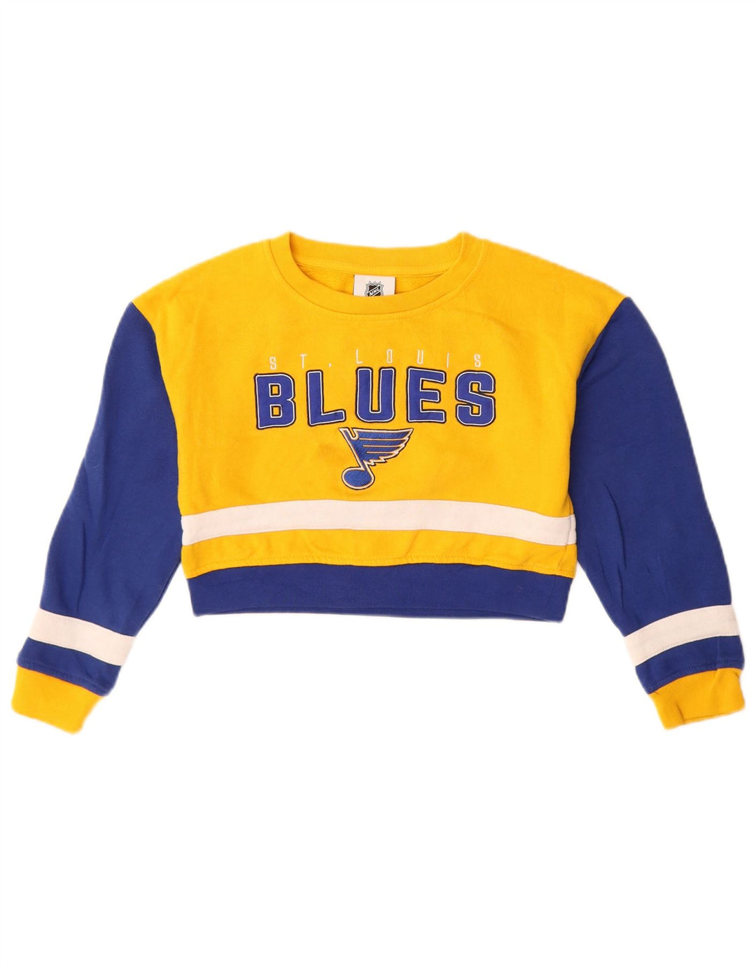 Sweat-shirt court graphique NHL pour filles 7-8 ans, color block jaune