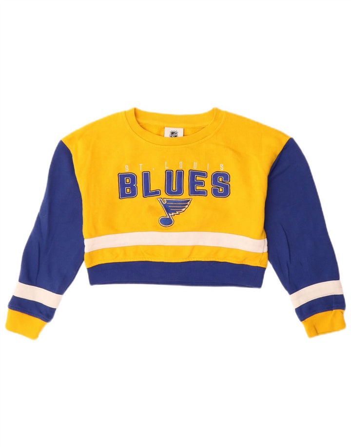 Sweat-shirt court graphique NHL pour filles 7-8 ans, color block jaune