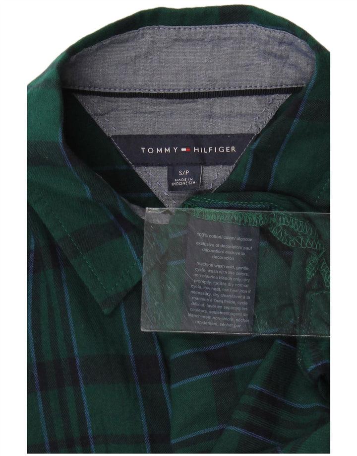 TOMMY HILFIGER Chemise surdimensionnée en flanelle pour femme UK 10 Petit carreaux verts