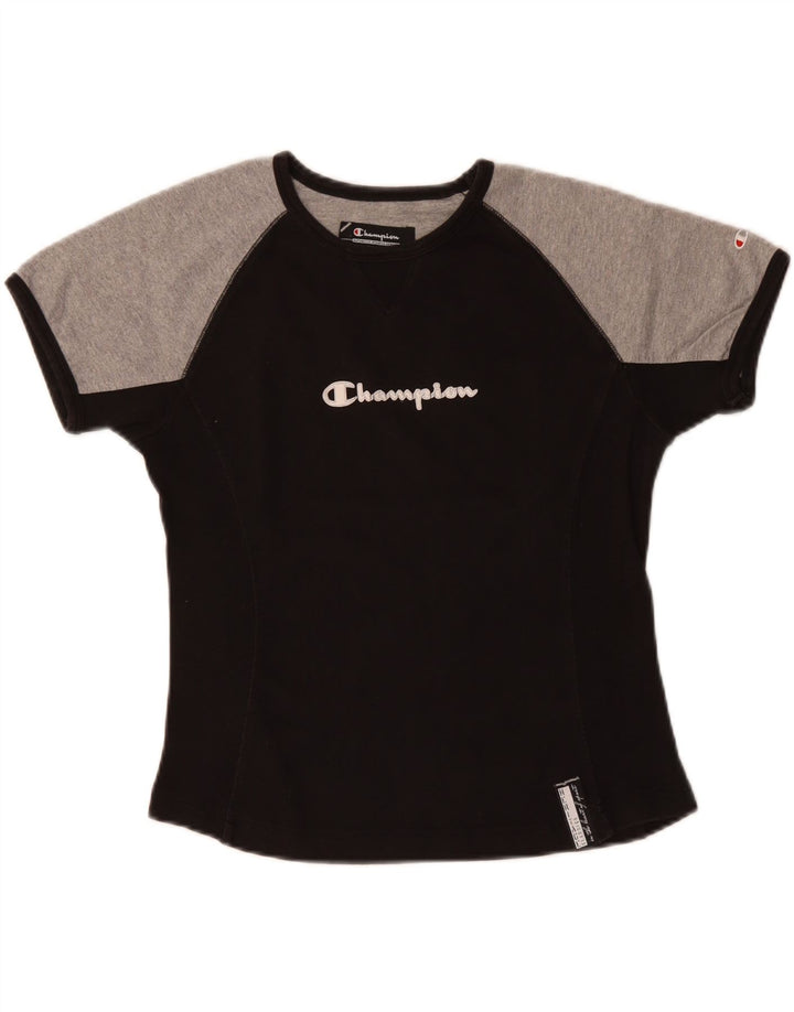 CHAMPION T-shirt graphique Heritage Classics pour femme UK 12 Noir moyen