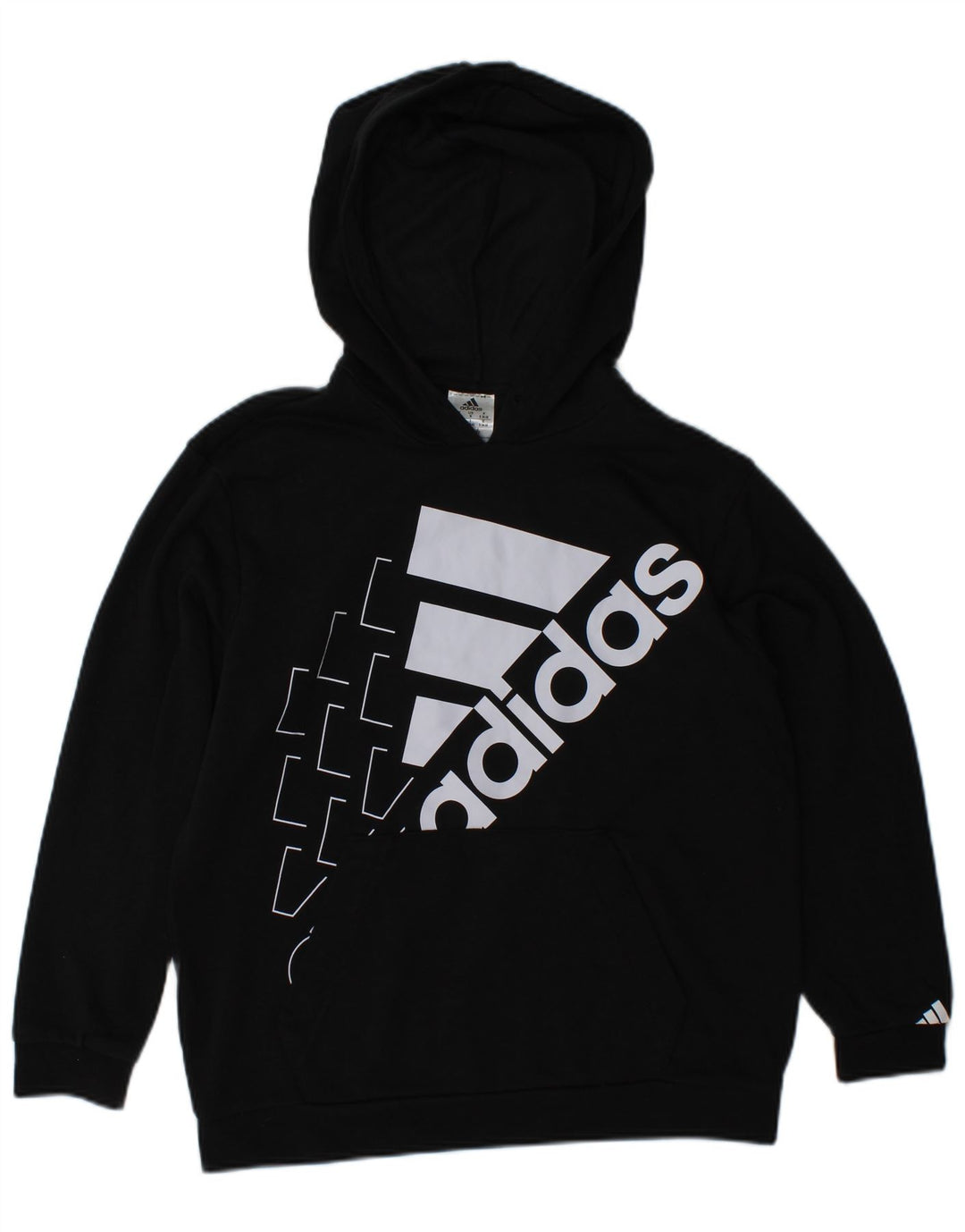 ADIDAS Pull à capuche graphique pour femme UK 8/10 Petit coton noir